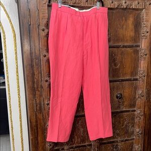 Polo Ralph Lauren Linen Silk Pants 36 Pink Coral Nantucket Summer Resort Coastal